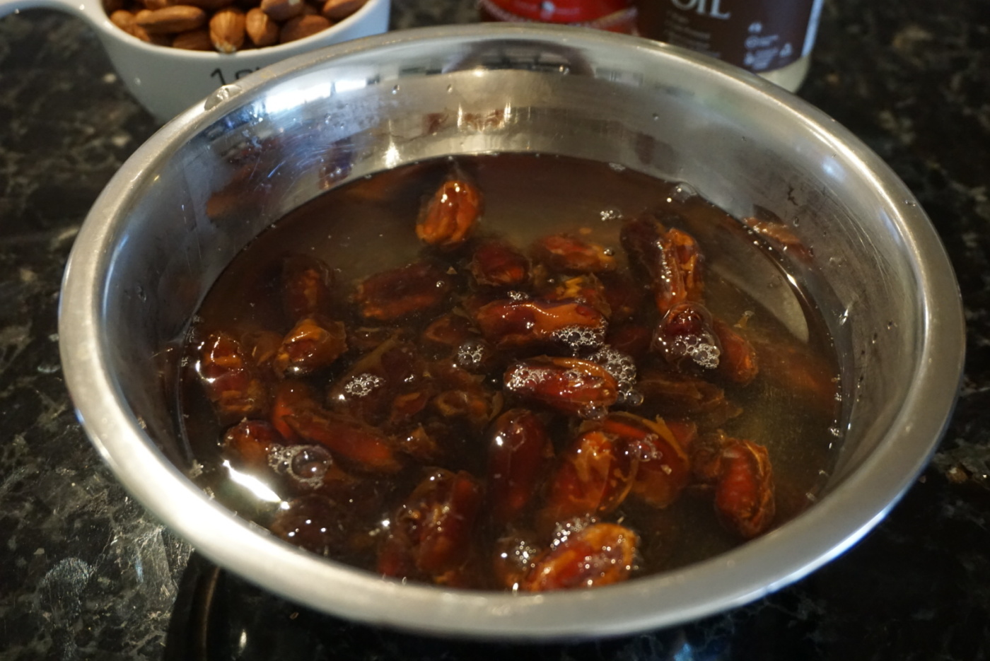 Soak the dates in warm water for 15 minutes